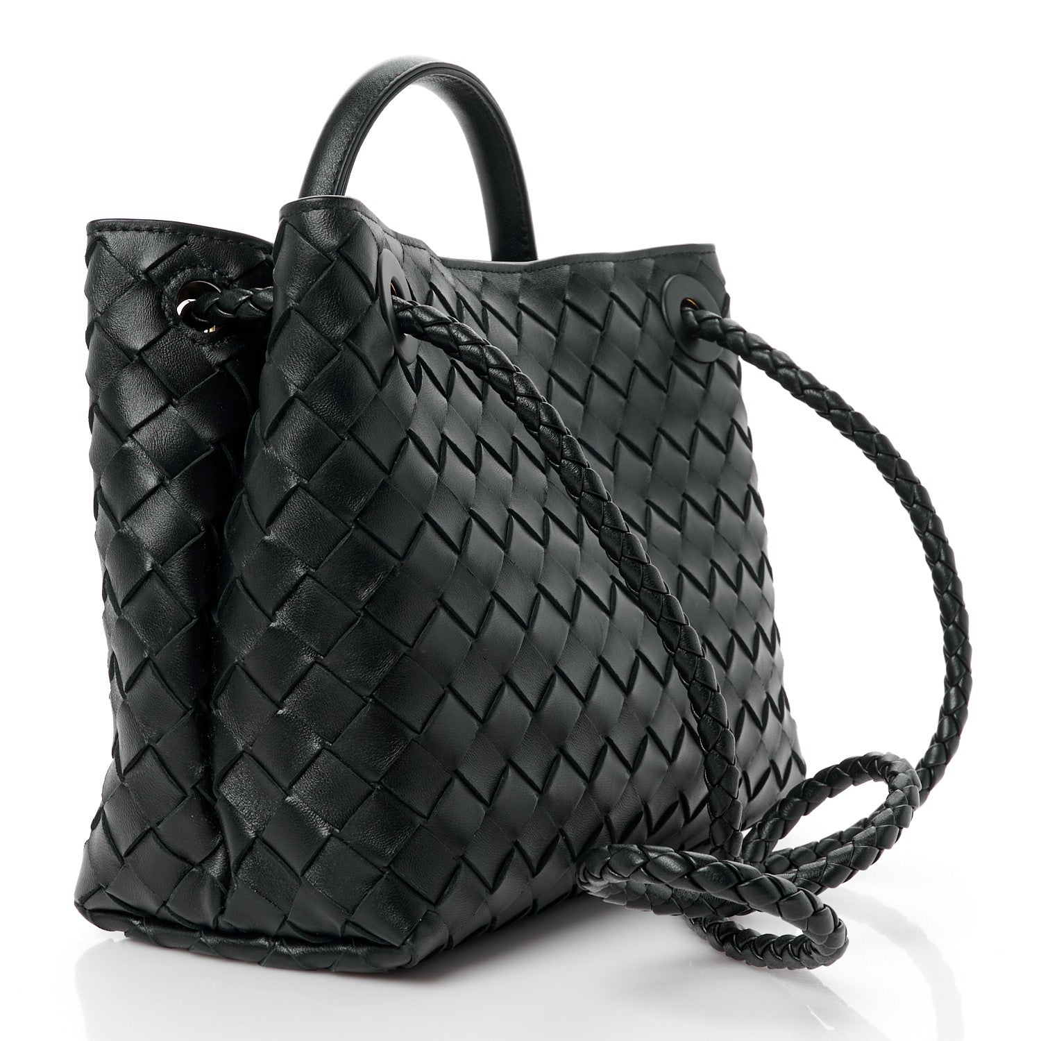 Bottega Veneta Nappa Intrecciato Small Andiamo Shoulder Bag Black 3 of 12