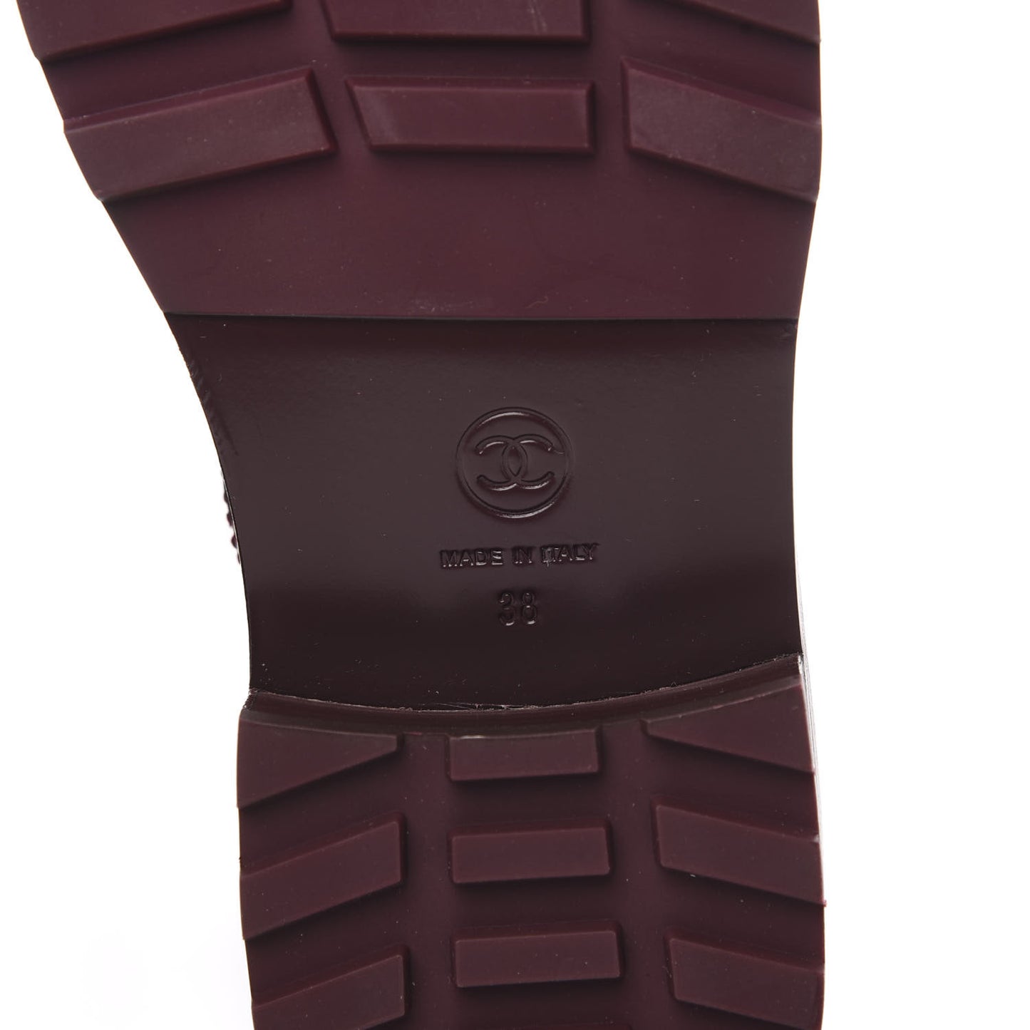 Calfskin Velvet Pearl Combat Short Boots 38 Burgundy