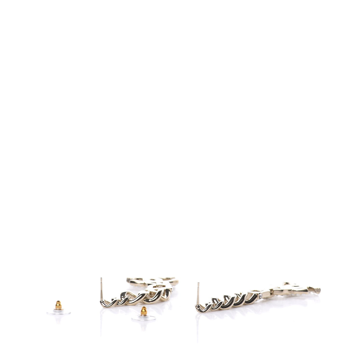 Metal Crystal CC Vendome CC Dangle Earrings Gold