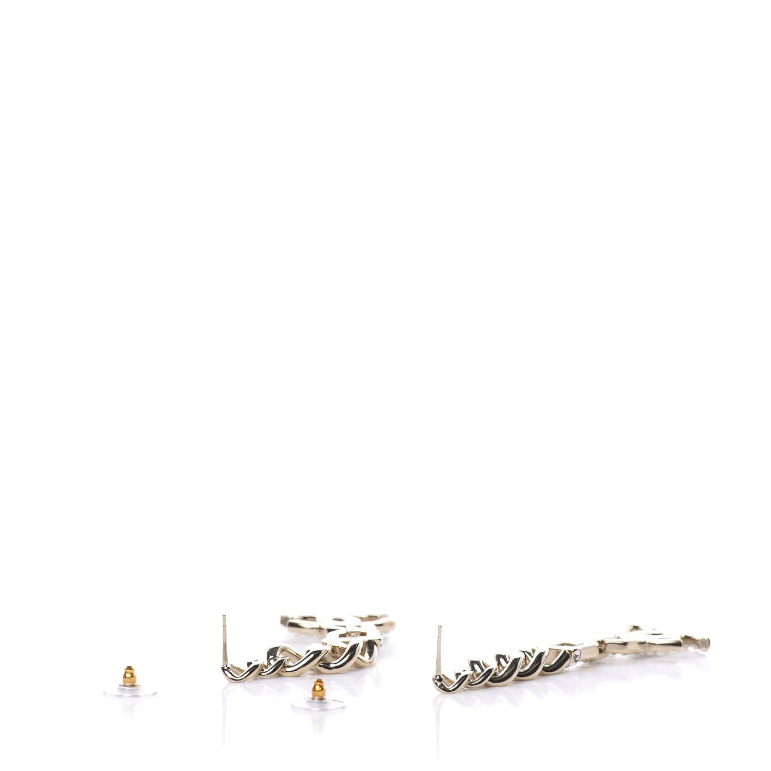 Chanel Metal Crystal CC Vendome CC Dangle Earrings Gold 3 of 5