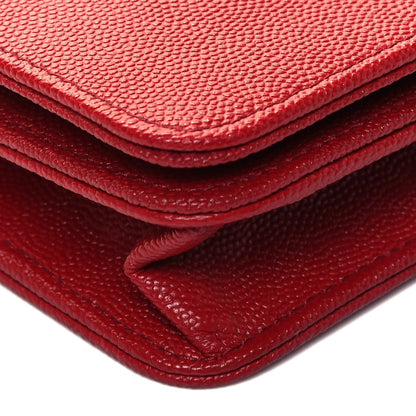Chanel Caviar Quilted Vintage Mademoiselle Wallet On Chain WOC Red 8 of 10