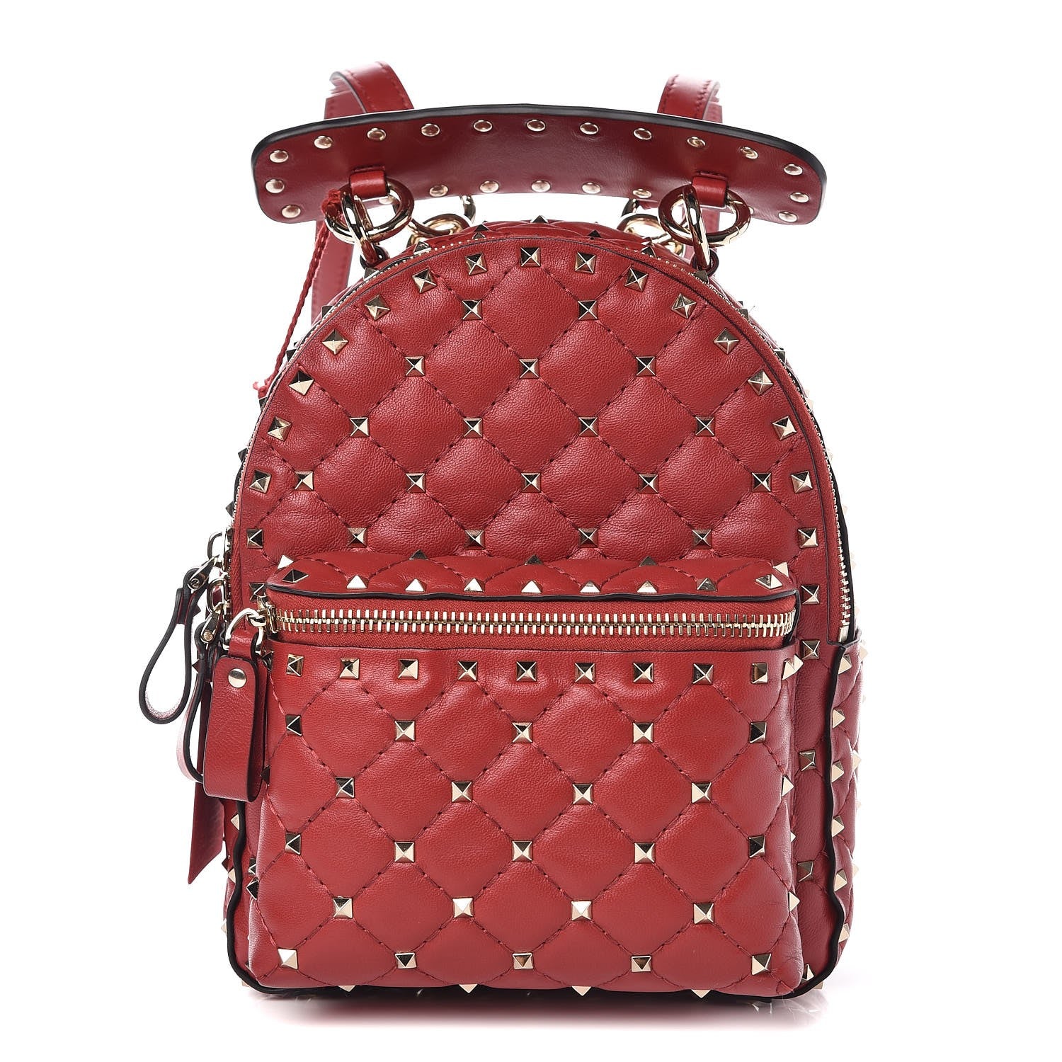 Valentino Garavani Nappa Quilted Mini Rockstud Spike Backpack Rosso Valentino 1 of 9