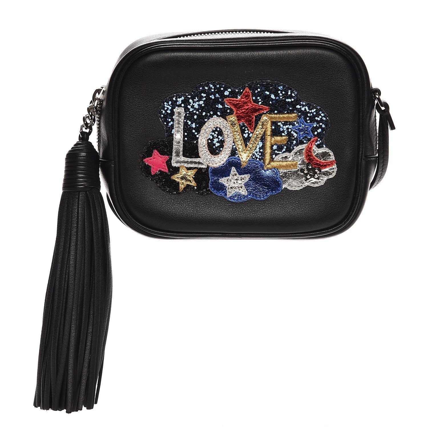 Saint Laurent Calfskin Love Patchwork Blogger Bag Black 1 of 7