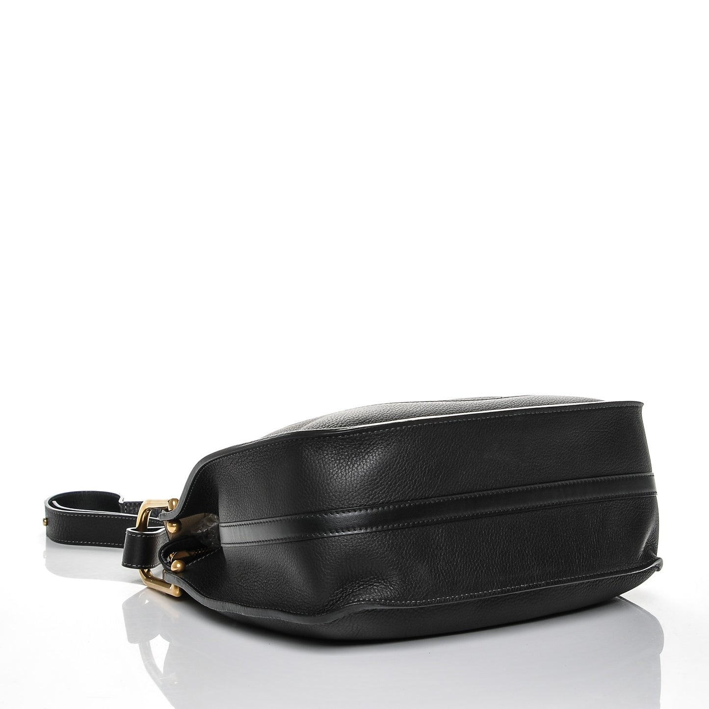 Grained Calfskin Small Hayley Hobo Black
