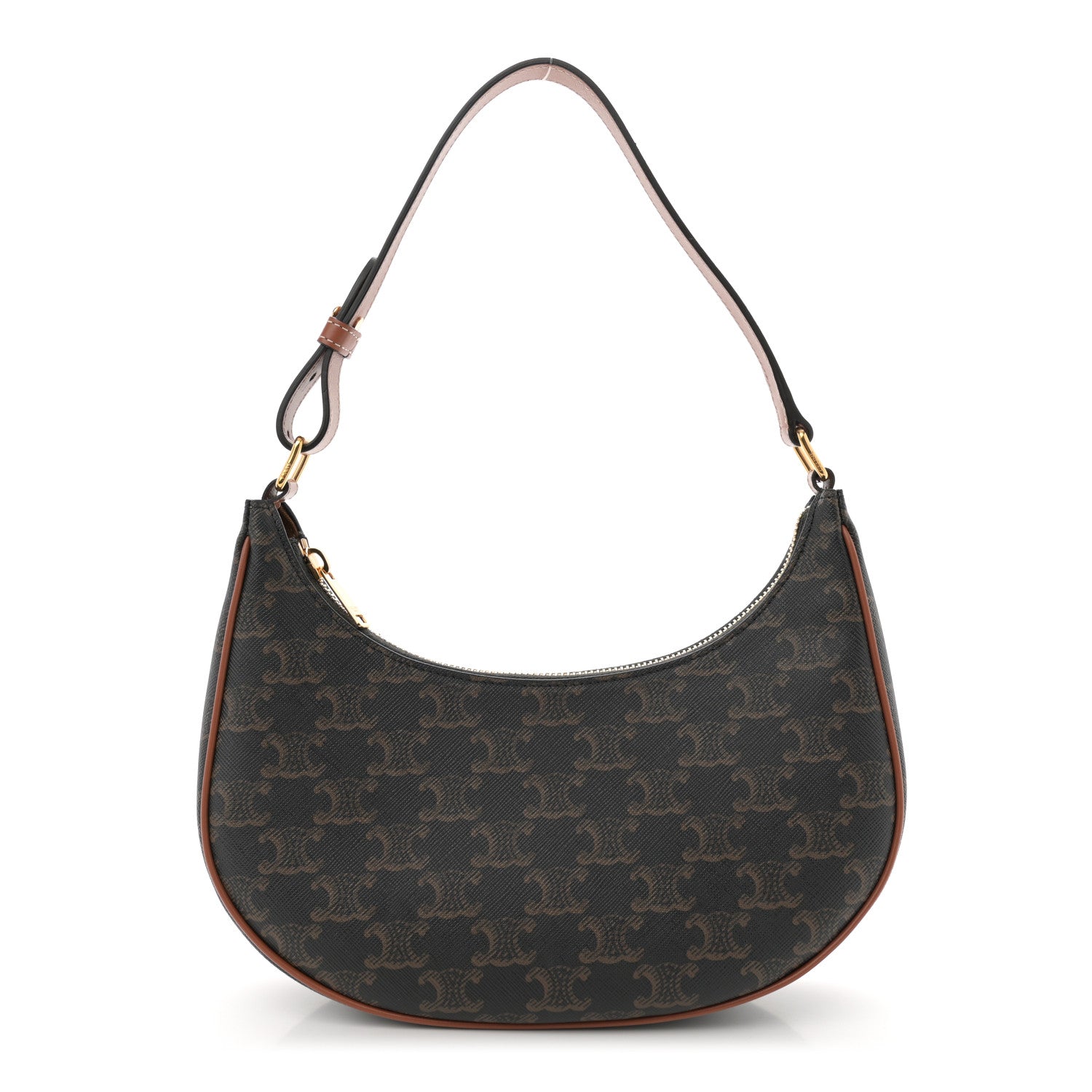 Celine Triomphe Canvas Calfskin Ava Shoulder Bag Tan 1 of 11