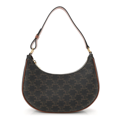 Celine Triomphe Canvas Calfskin Ava Shoulder Bag Tan 1 of 11