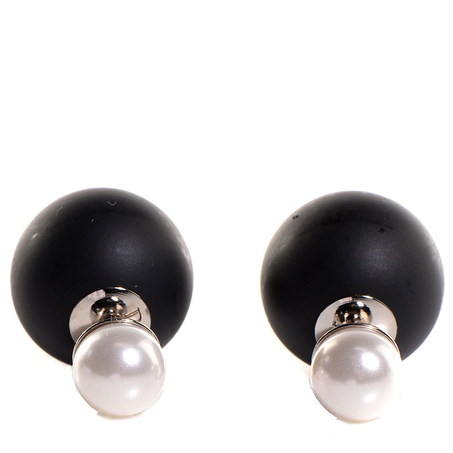 Mise En Dior Tribal Earrings Matte Black Pearl