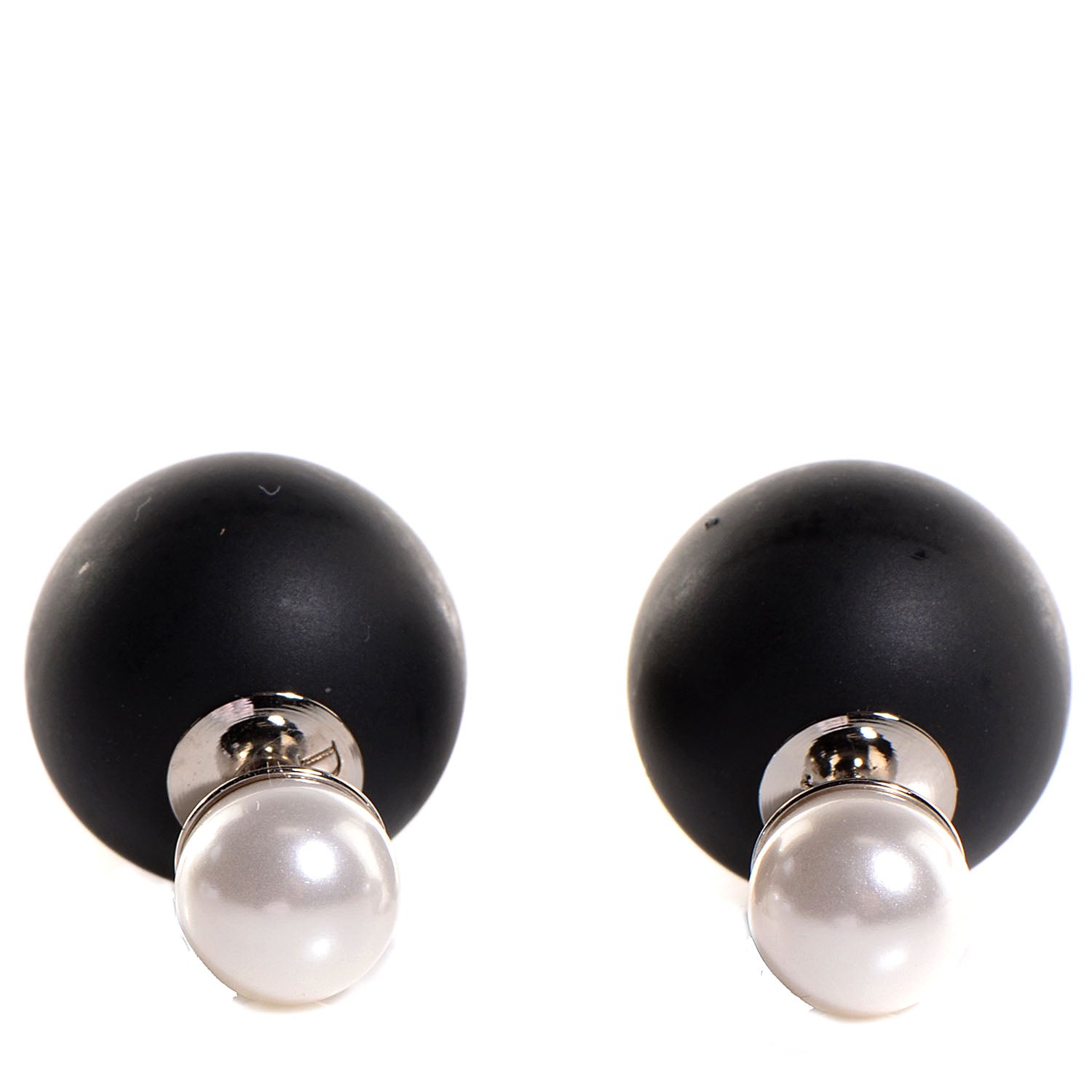 Christian Dior Mise En Dior Tribal Earrings Matte Black Pearl 1 of 6