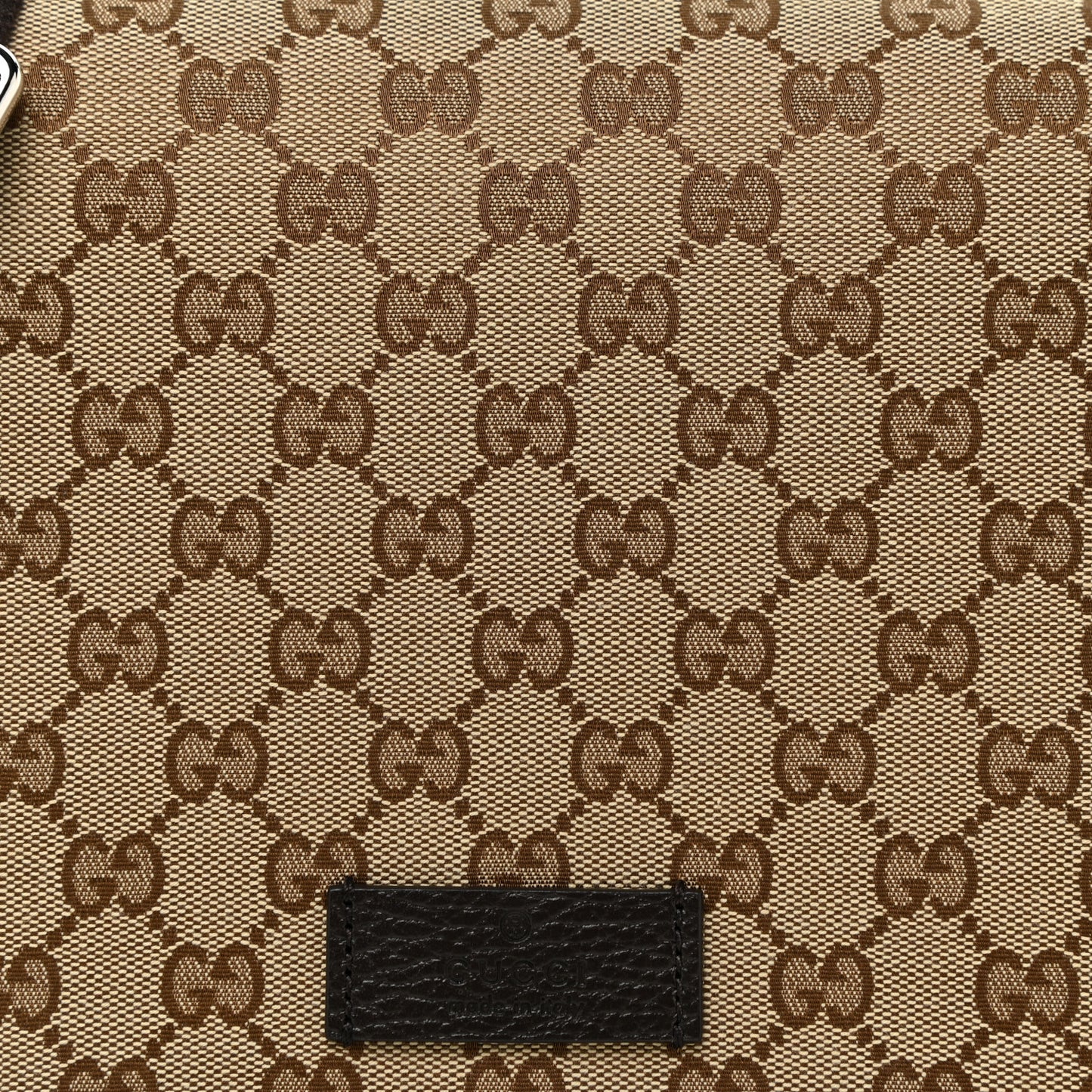 Monogram Flap Messenger Bag Beige Dark Brown