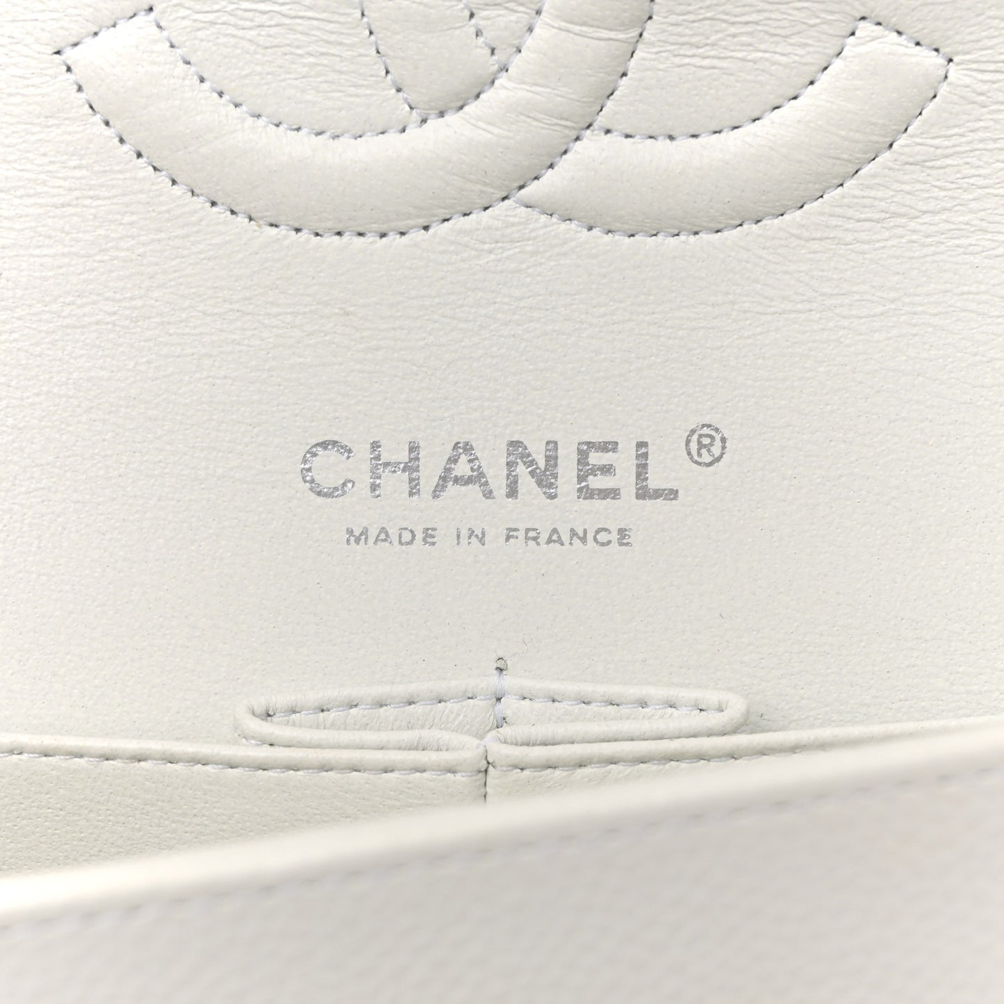 Caviar Quilted Medium Double Flap White