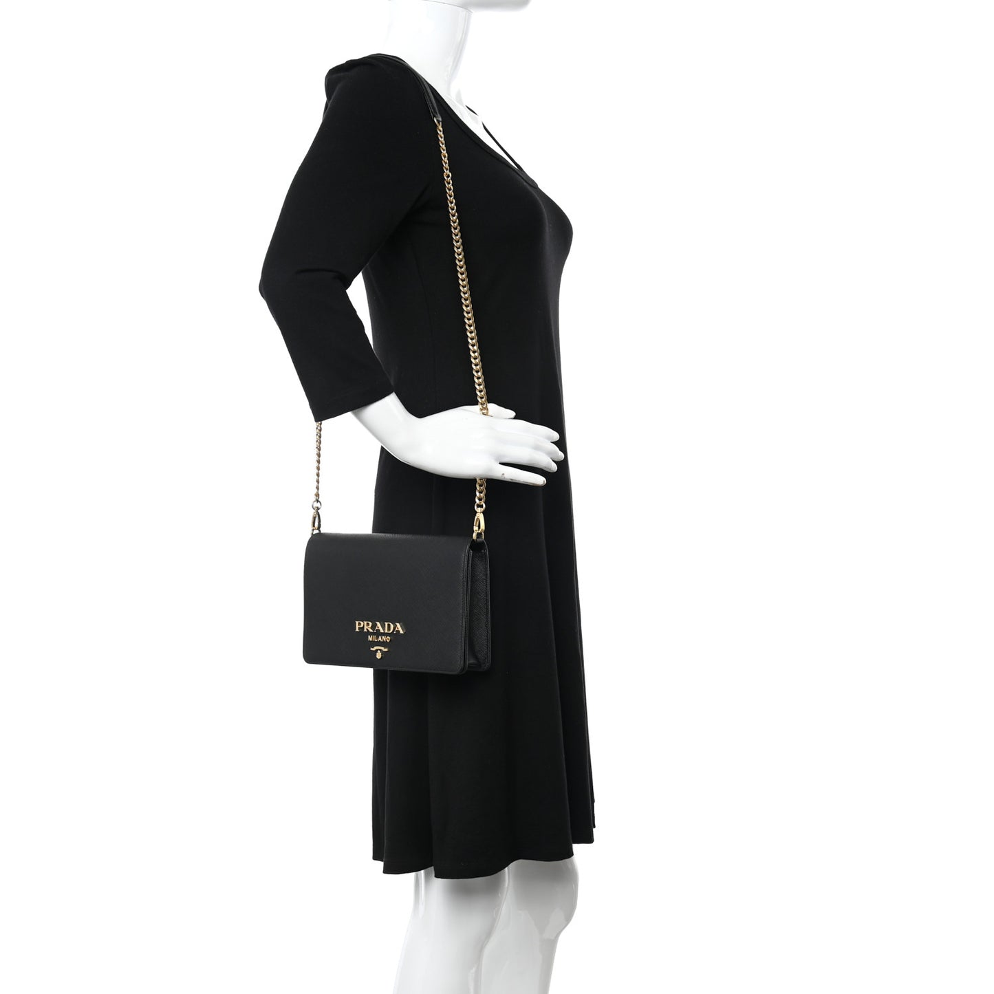 Saffiano Lux Mini Crossbody Bag Black