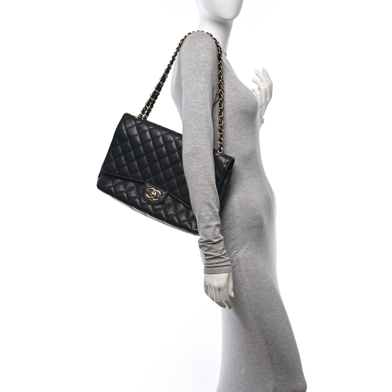 Chanel Caviar Quilted Maxi Double Flap Black 2 of 15
