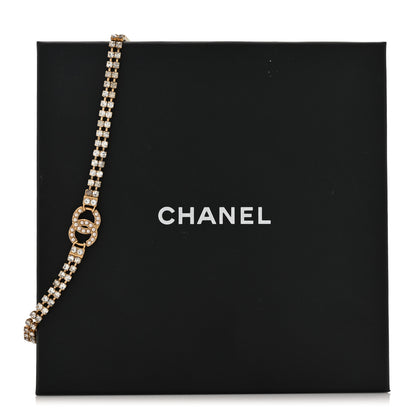 Chanel Crystal Pearl CC Choker Necklace Gold 5 of 5