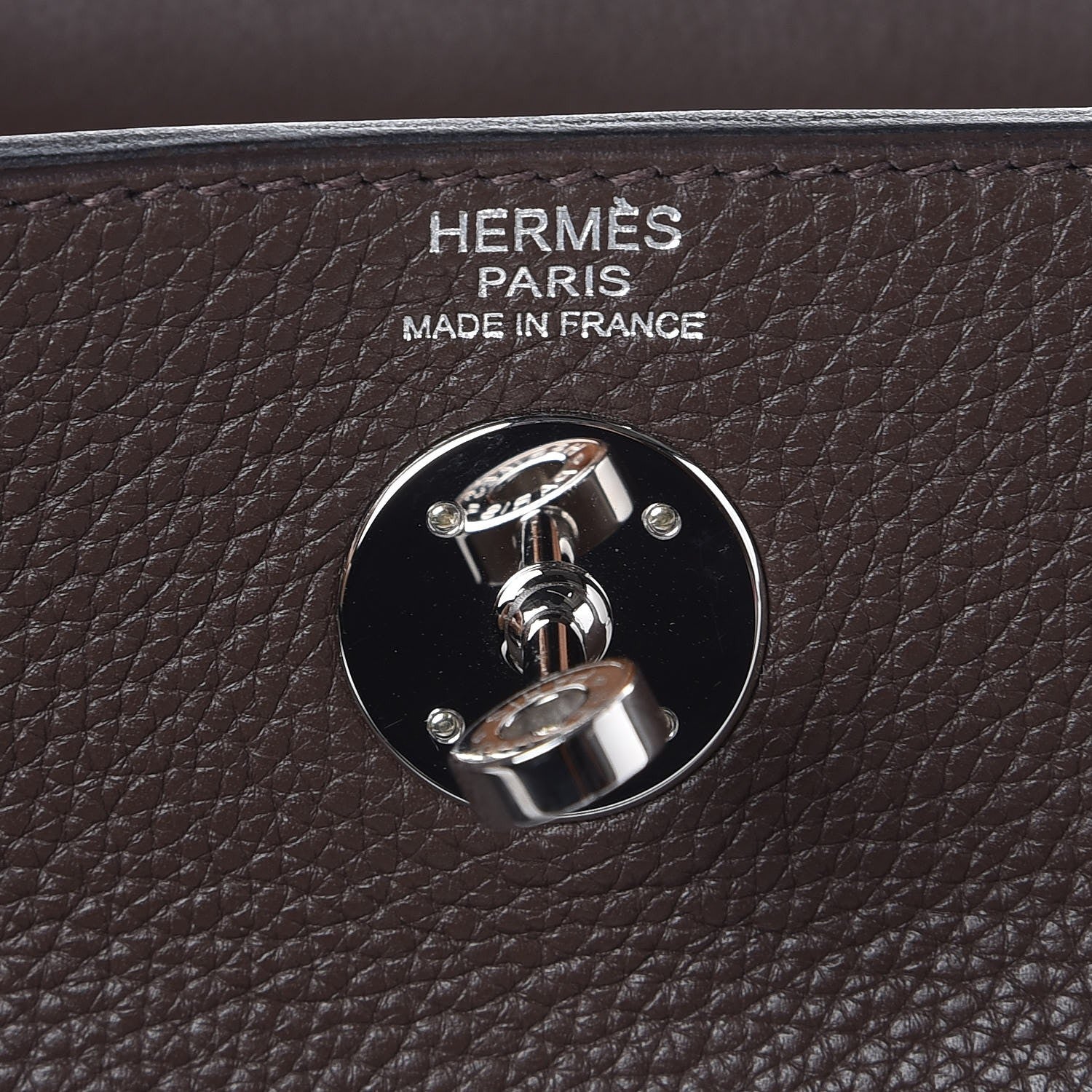 Hermes Taurillon Clemence Lindy 45 Chocolate 7 of 11
