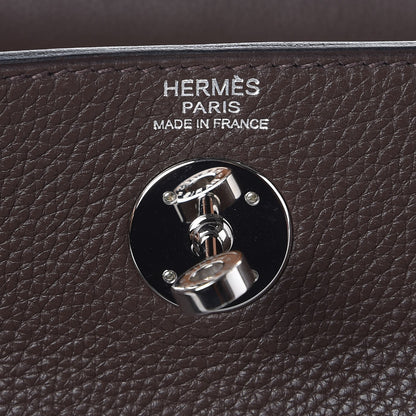 Hermes Taurillon Clemence Lindy 45 Chocolate 7 of 11