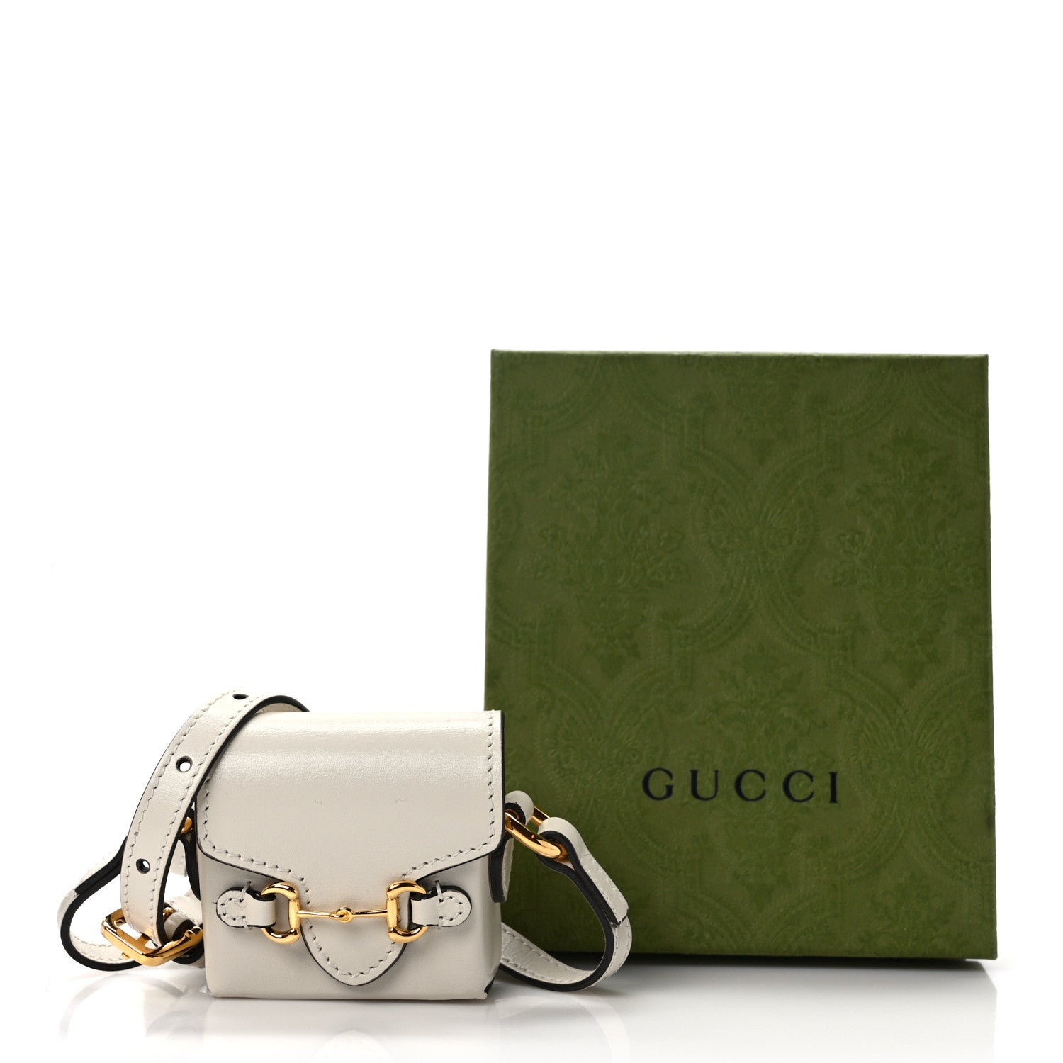 Gucci Boarded Plutone Calfskin Horsebit 1955 Airpod Case Mystic White 9 of 9