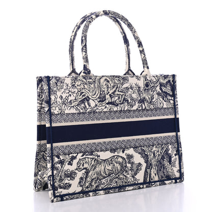 Christian Dior Canvas Embroidered Medium Dioriviera Toile De Jouy Book Tote Blue 2 of 4