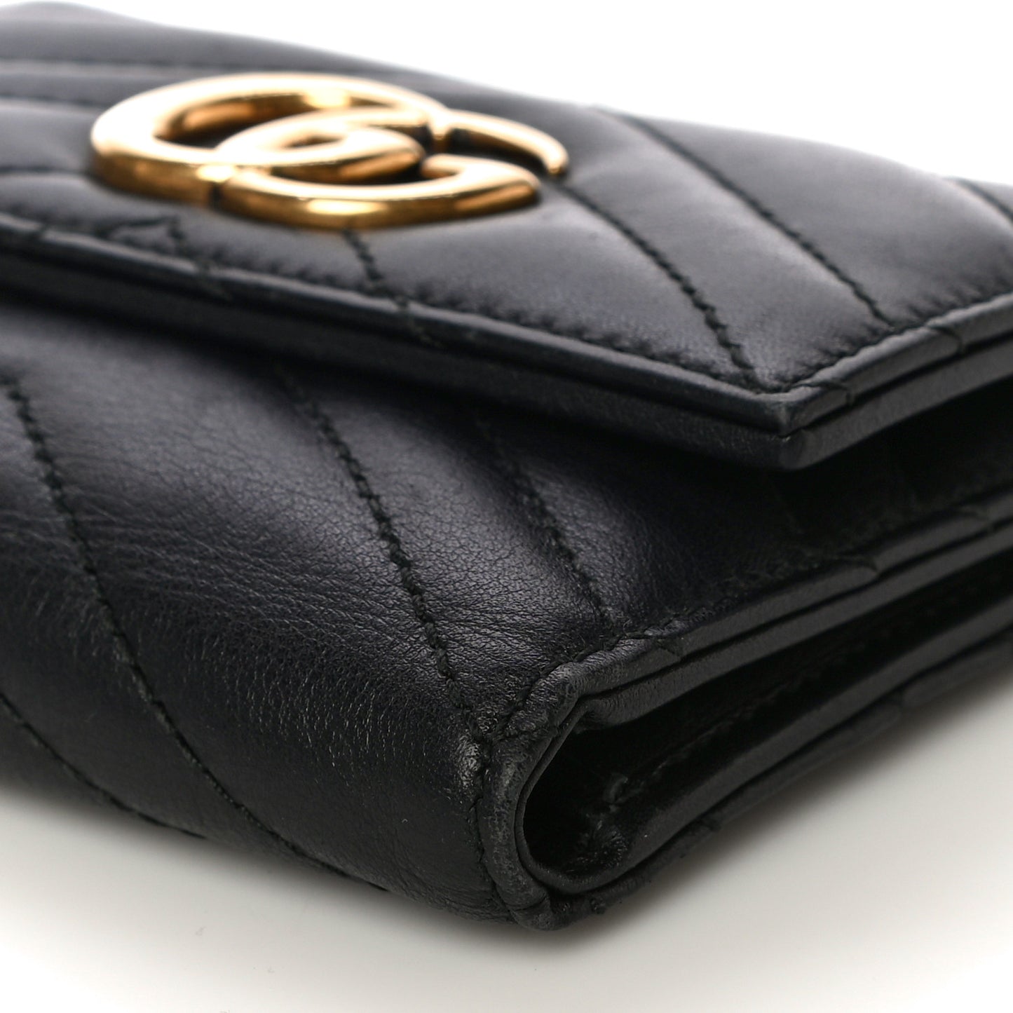 Calfskin Matelasse GG Marmont Wallet Black