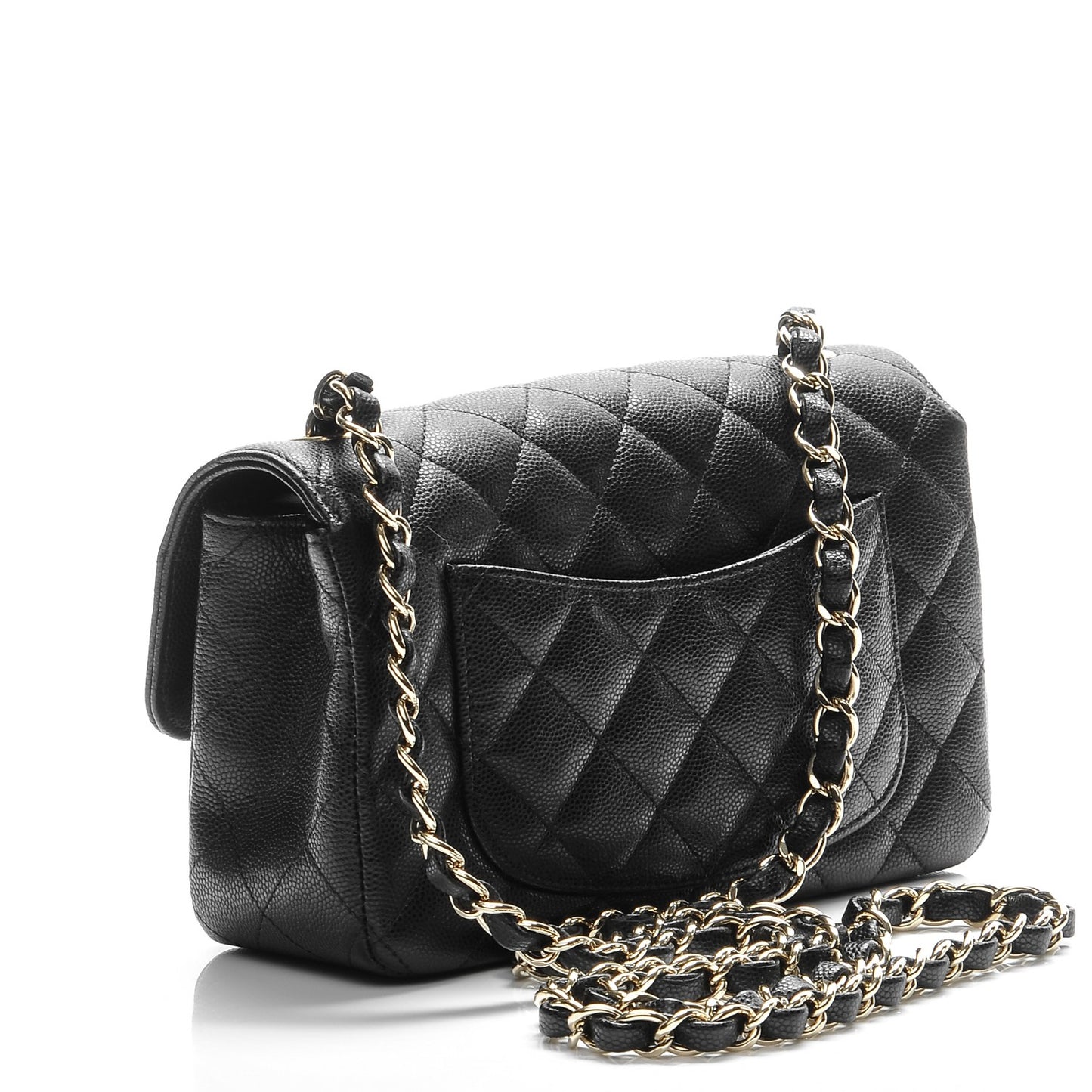 Caviar Quilted Mini Rectangular Flap Black