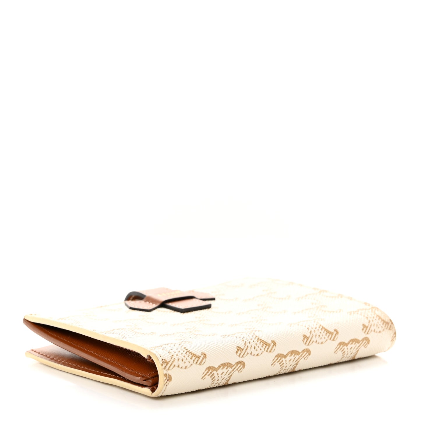 Canvas Triomphe Medium Strap Wallet White