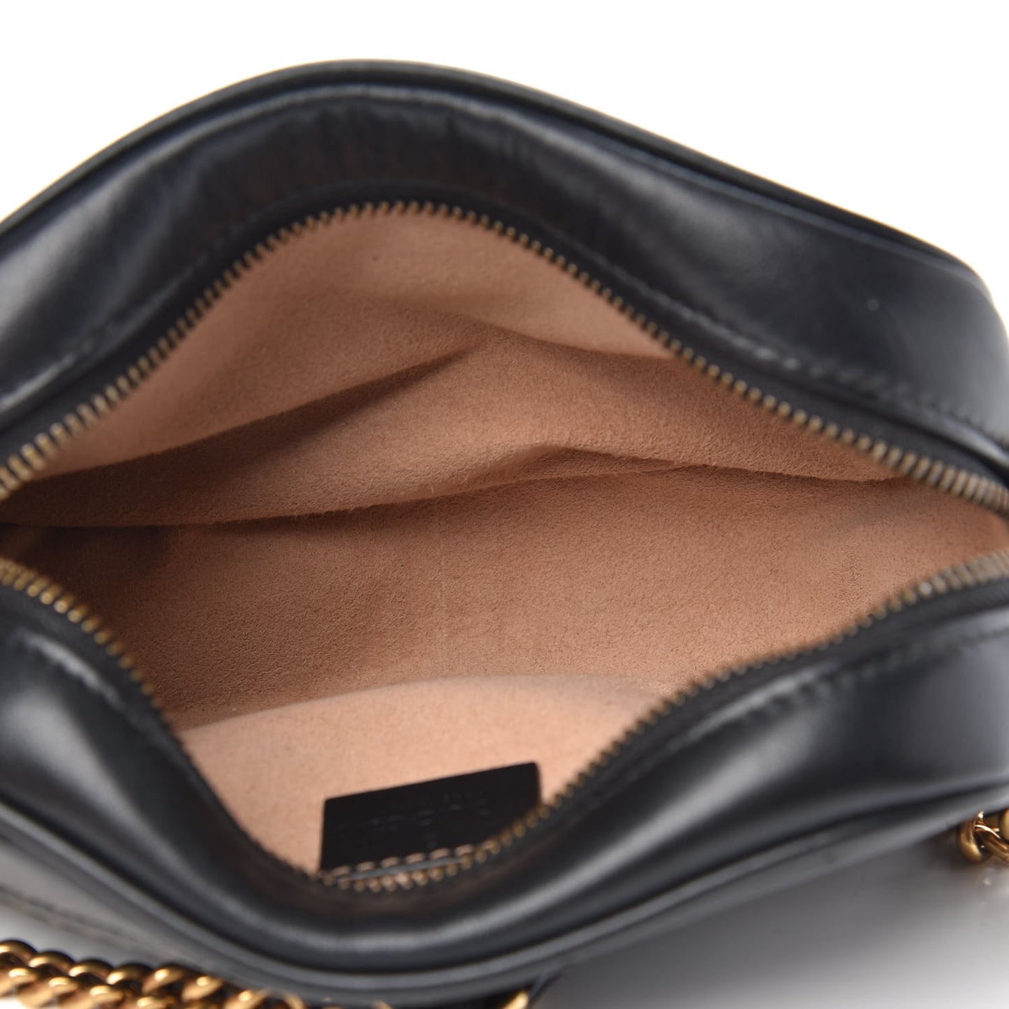 Calfskin Matelasse Mini GG Marmont Chain Shoulder Bag Black