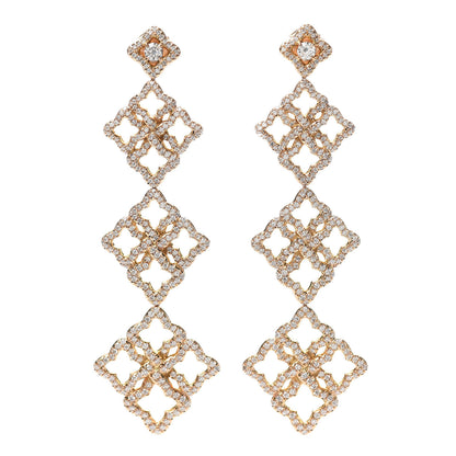 David Yurman 18K Yellow Gold Diamond Venetian Quatrefoil Earrings 1 of 4