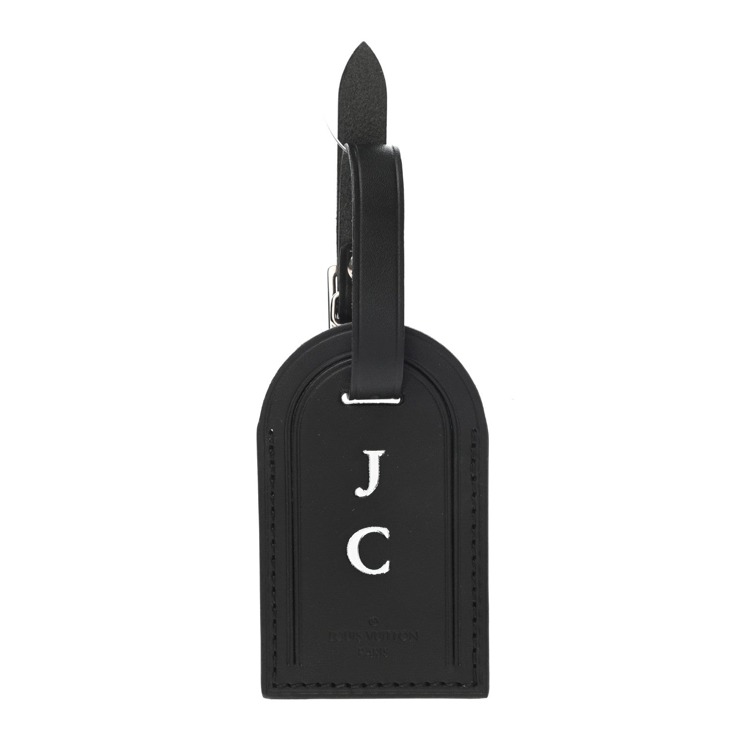 Louis Vuitton Calfskin Luggage Tag Black 1 of 3