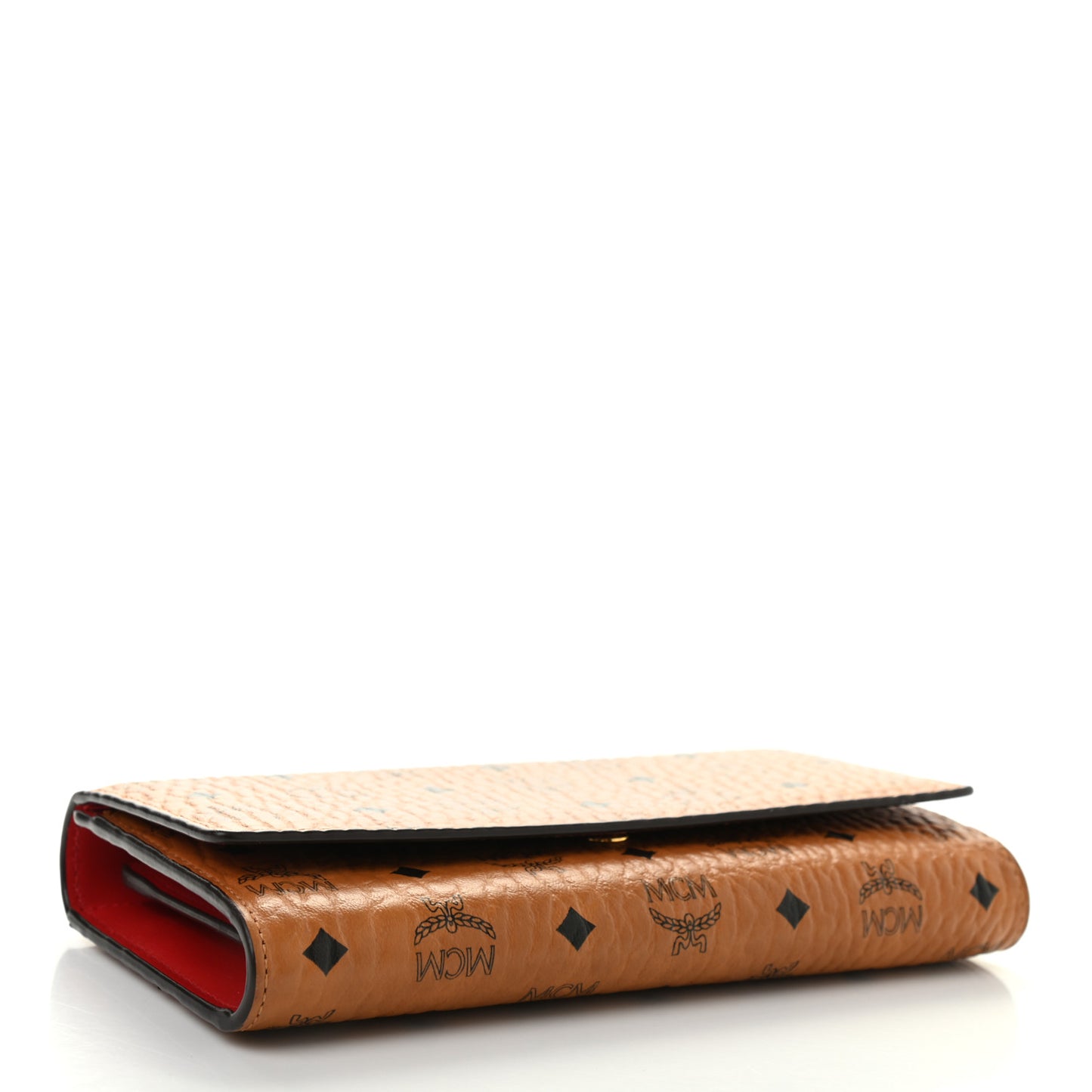 Visetos Large Trifold Flap Wallet Cognac