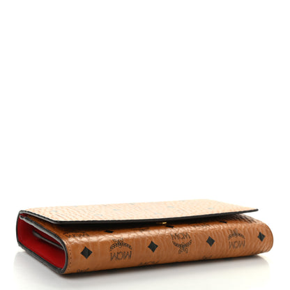 MCM Visetos Large Trifold Flap Wallet Cognac 4 of 9