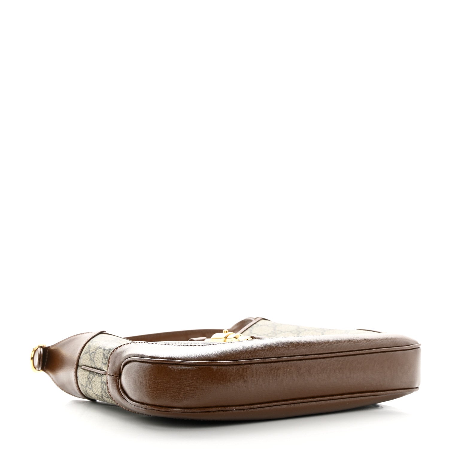 Gucci GG Supreme Monogram Azalea Calfskin Web Small Jackie 1961 Hobo Beige Ebony Brown Sugar 4 of 12