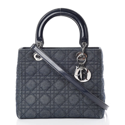 Christian Dior Denim Cannage Medium Lady Dior Blue 1 of 16
