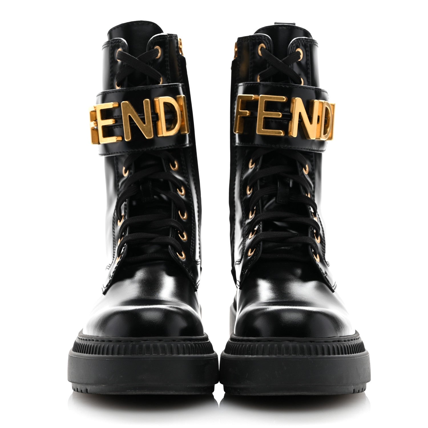 FENDIブーツ Fendi Vitello Abrasivato Fendigraphy 50mm Biker Boots 38 Black