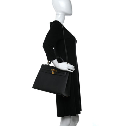 Hermes Epsom Kelly Sellier 32 Black 2 of 10
