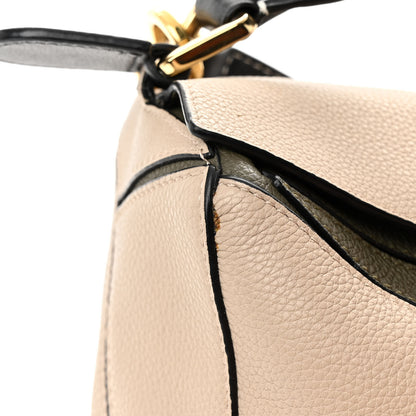 Loewe Grained Calfskin Medium Puzzle Bag Oat Khaki Green 14 of 19