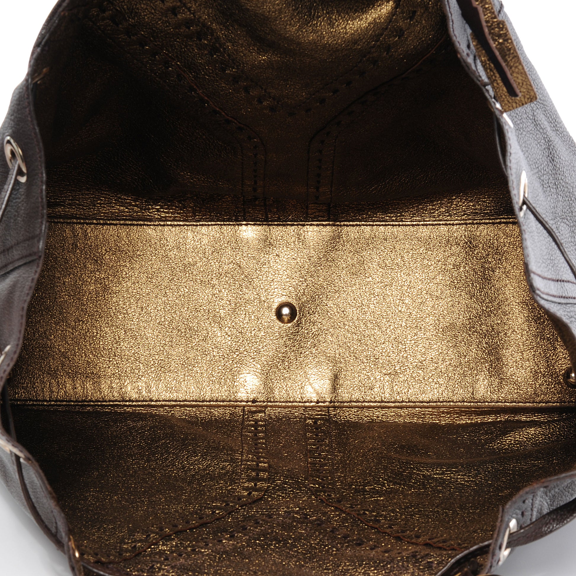Saint Laurent Leather Reversible Double Sac Y Tote Gold Brown 5 of 6
