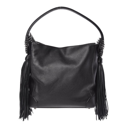 Christian Louboutin Empire Calf Spikes Fringe Eloise Hobo Black 1 of 9