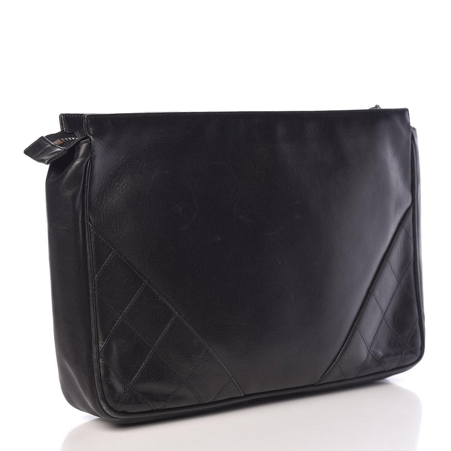 Lambskin Quilted Clutch Black