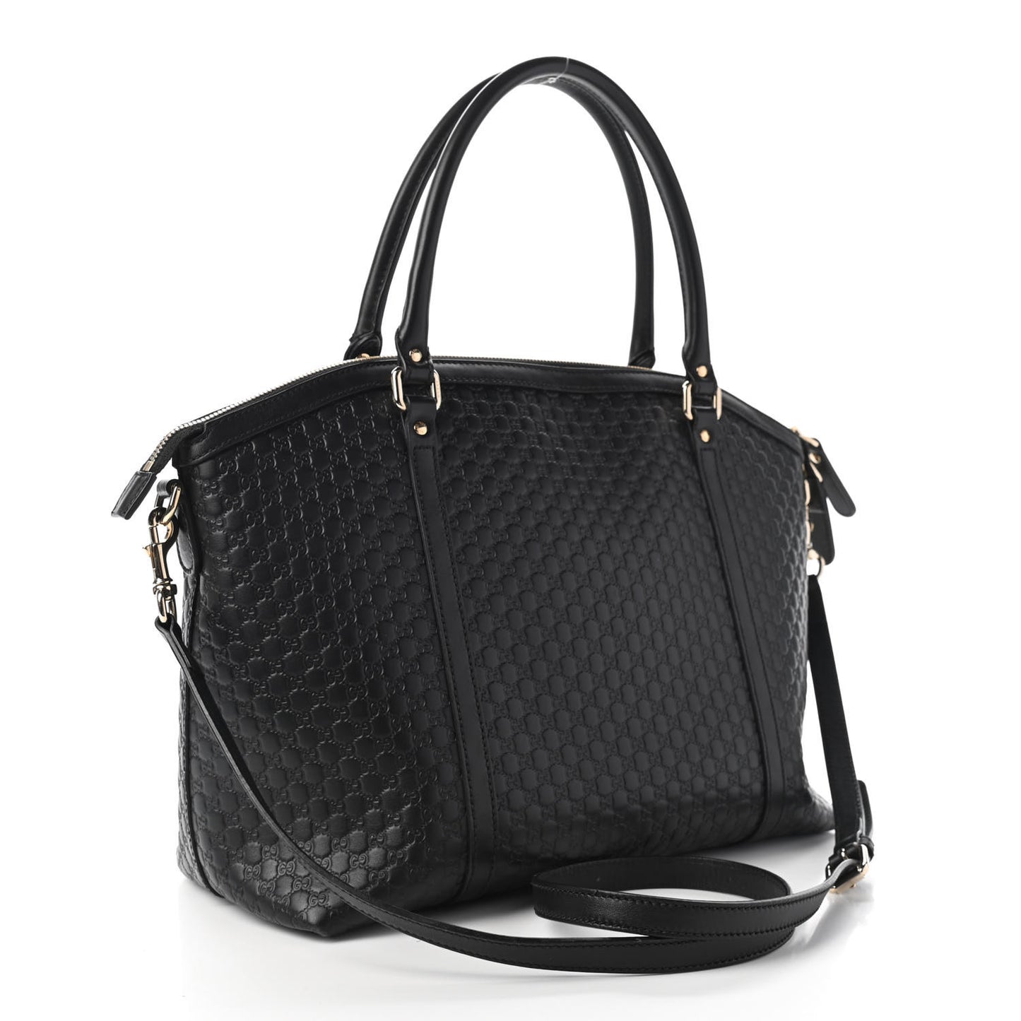 Soft Microguccissima Dome Satchel Black