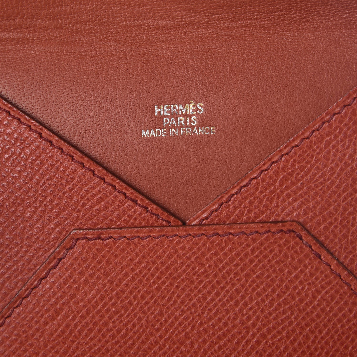 Hermes Epsom Medium Envelope Clutch Vermillion 6 of 6