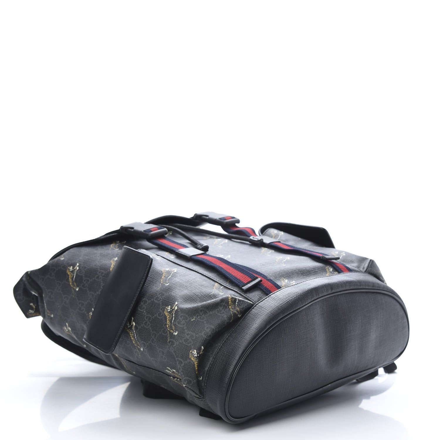 Gucci GG Supreme Monogram Tigers Double Buckle Backpack Black Multicolor 3 of 20