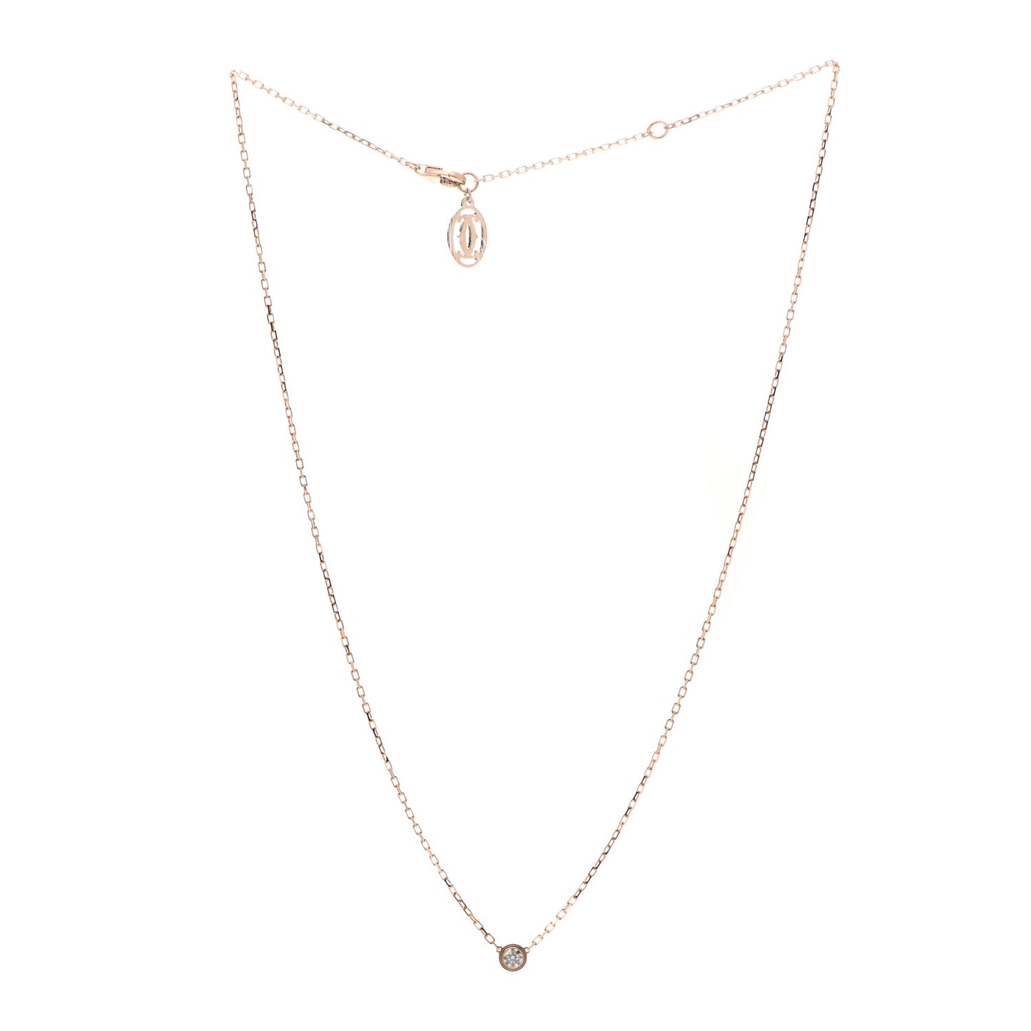 18K Pink Gold Diamond SM D'Amour Pendant Necklace