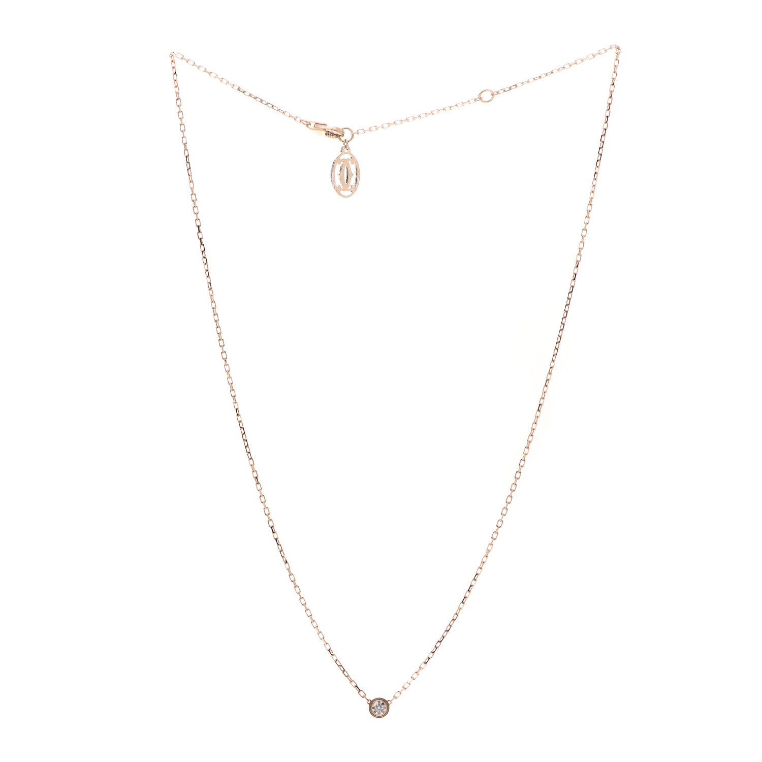 Cartier 18K Pink Gold Diamond SM D'Amour Pendant Necklace 3 of 6
