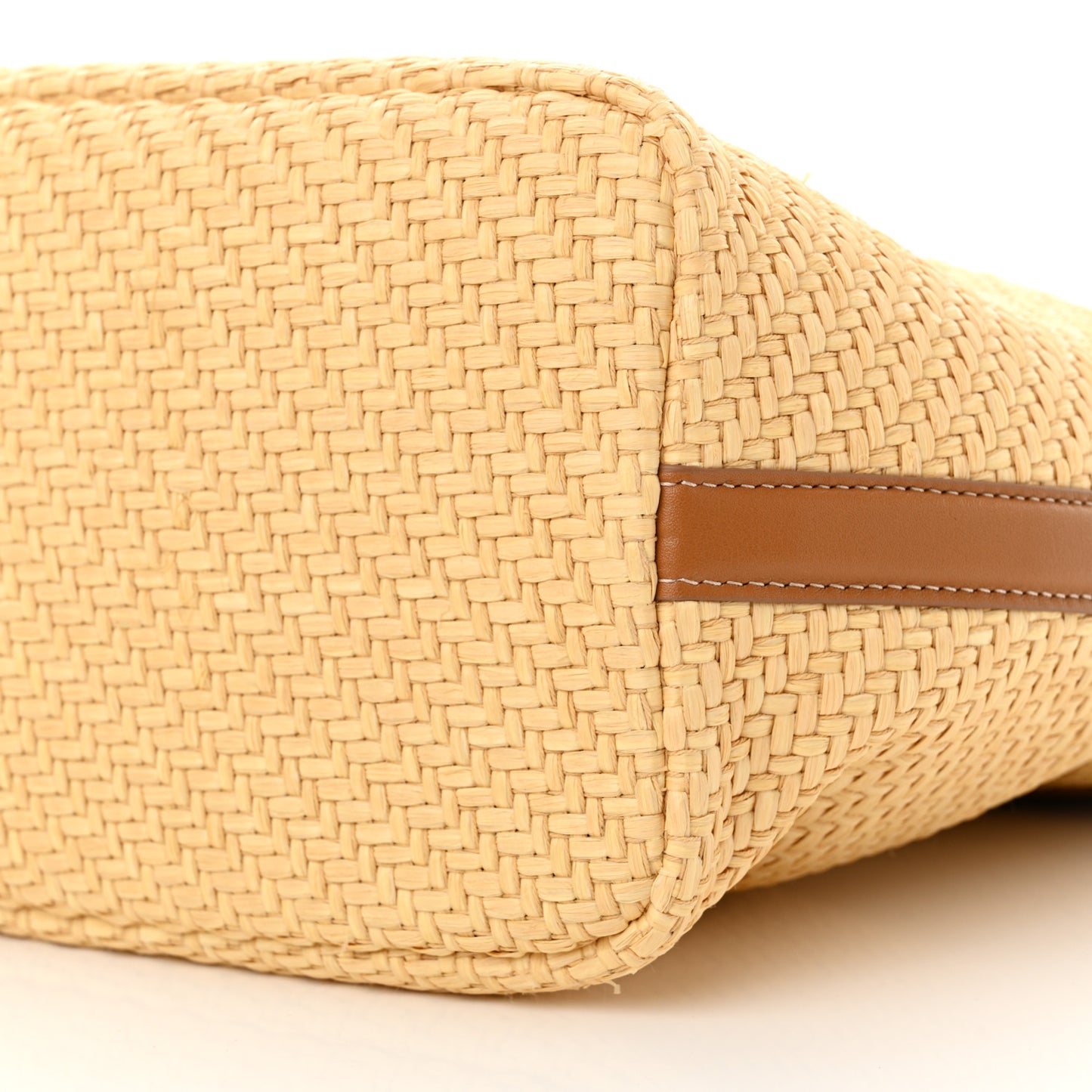 Raffia Calfskin Small The Bow Bag Natural Tan