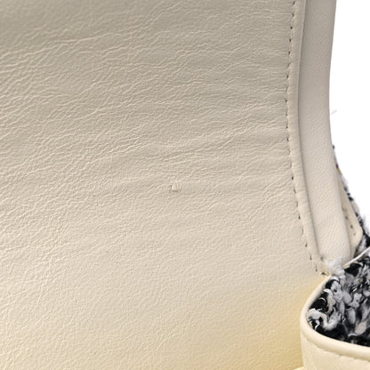 Chanel Tweed Quilted Medium Double Flap Black White Ecru 12 of 14