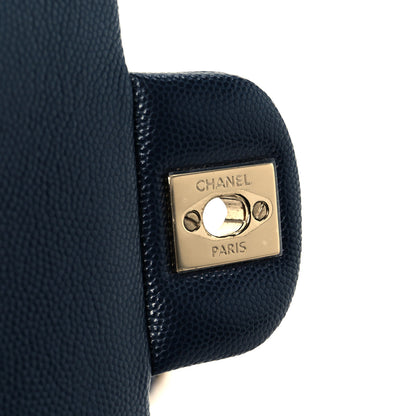 Chanel Caviar Quilted Retro Twist Top Handle Flap Navy 7 of 11