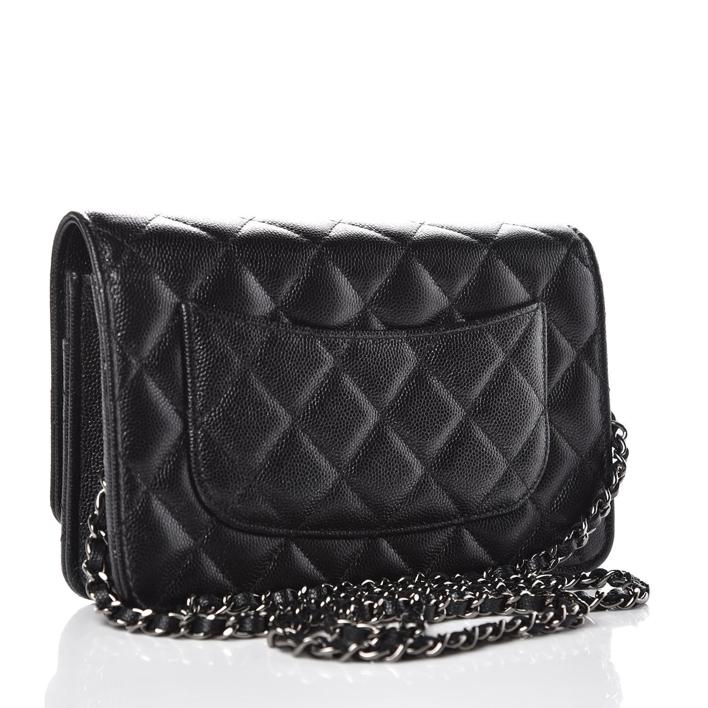 Caviar Quilted Wallet On Chain WOC Black