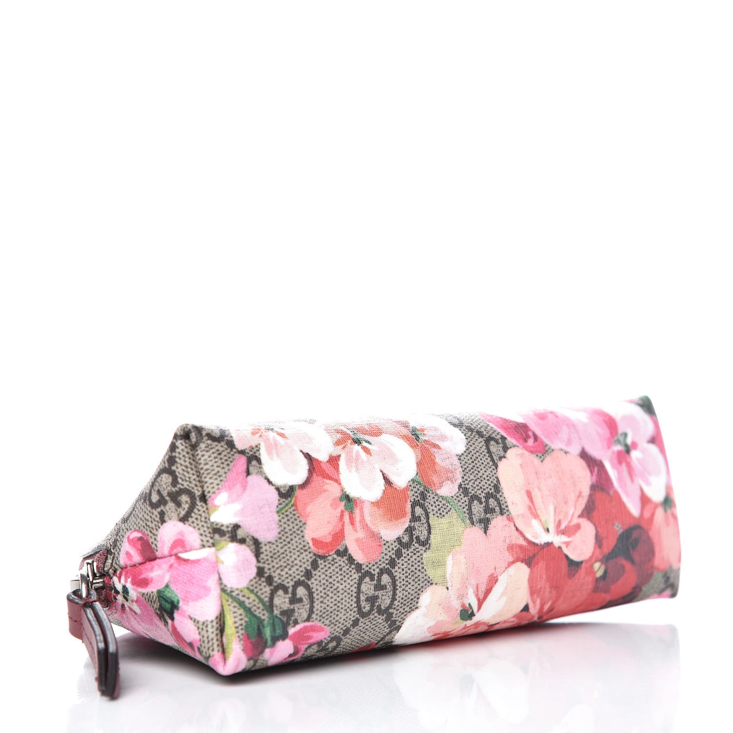 Gucci GG Supreme Monogram Blooms Small Pouch Cosmetic Case Beige Multicolor Dry Rose 4 of 9