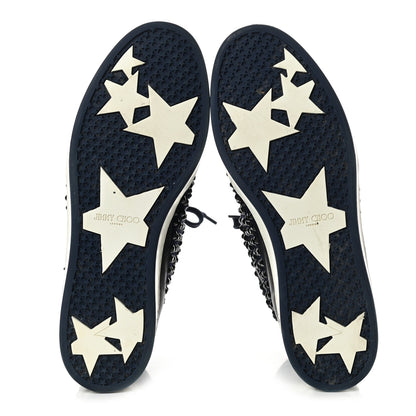 Jimmy Choo Calfskin Patent Studded Tokyo Sneakers 39 Navy 5 of 7