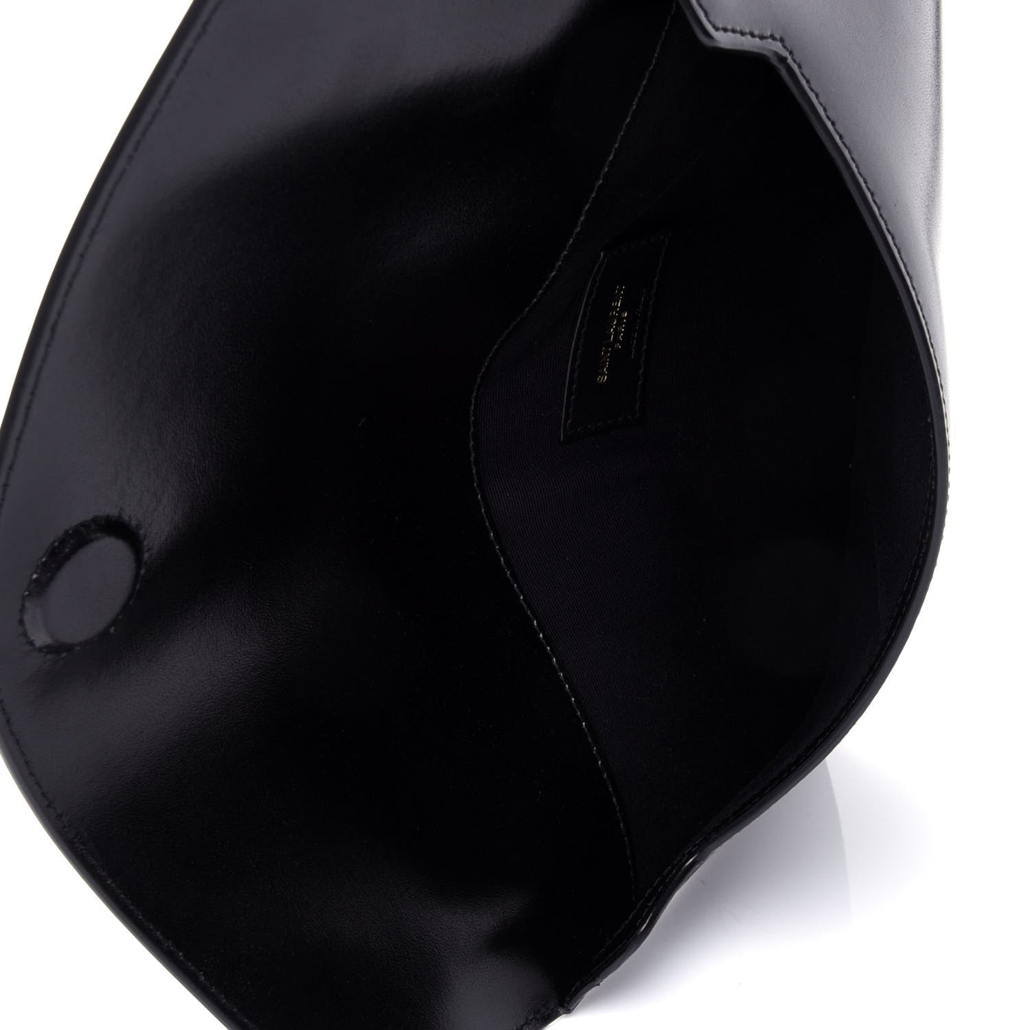Saint Laurent Smooth Shiny Calfskin Monogram Uptown Pouch Black 4 of 4