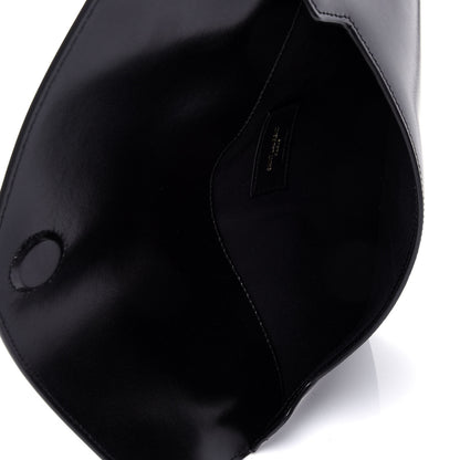 Saint Laurent Smooth Shiny Calfskin Monogram Uptown Pouch Black 4 of 4